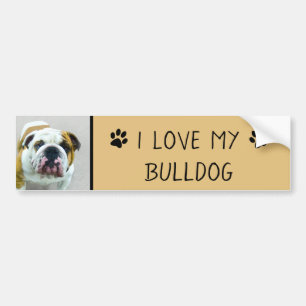 Autocollant De Voiture Bulldog Painting - Cute Original Dog Art