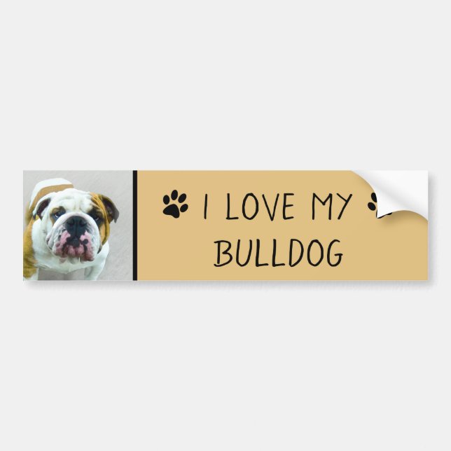Autocollant De Voiture Bulldog Painting - Cute Original Dog Art (Devant)
