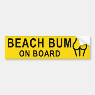 Autocollant De Voiture Bum de plage jaune pour femme à bord