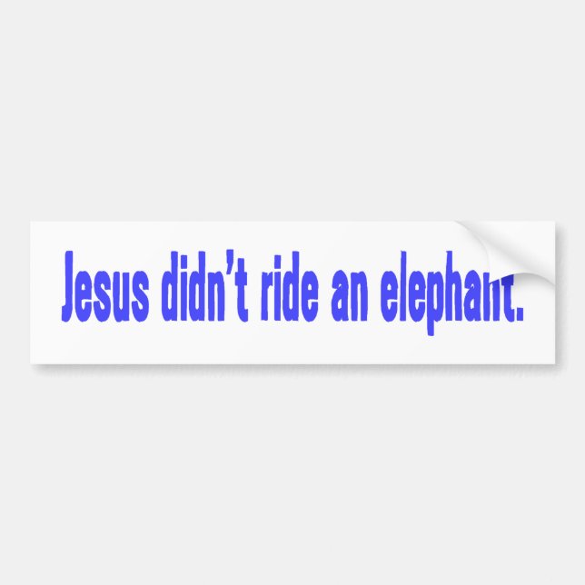 Autocollant De Voiture Bumper éléphant Jesus No Ride (Devant)