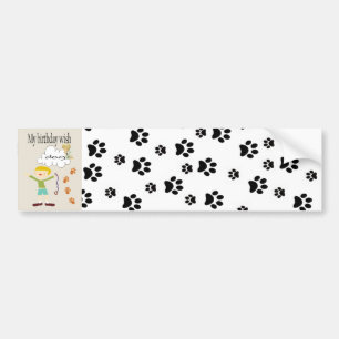 Autocollant De Voiture Bumper Sticker Anniversaire Voeux Empreintes de pa