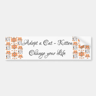 Autocollant De Voiture Bumper Sticker Chat Kitten Adopter