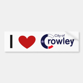 Autocollant De Voiture Bumper Sticker - J'aime Crowley, TX