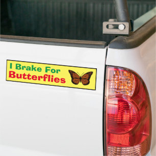 Autocollant De Voiture Bumper Sticker - Je freine pour les papillons