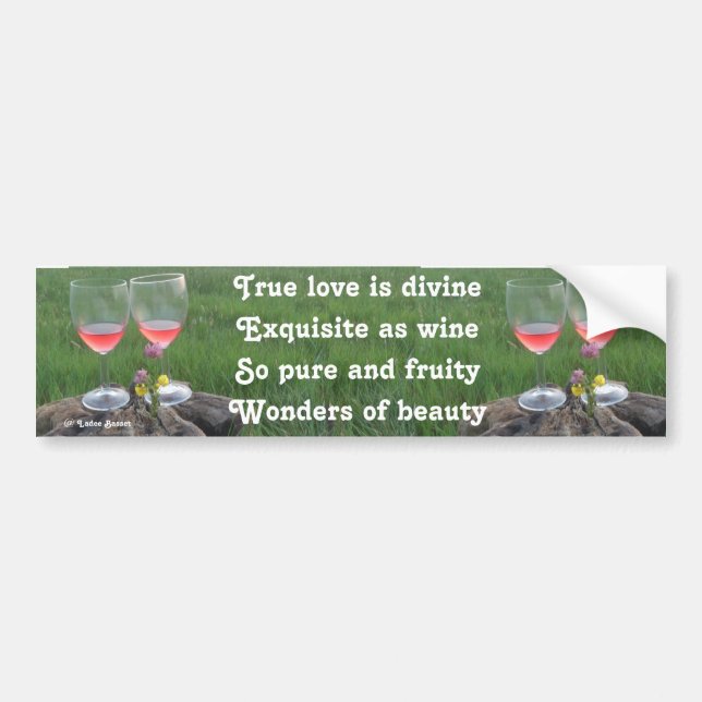 Autocollant De Voiture Bumper Sticker Poème De Vin Par Ladee Basset (Devant)