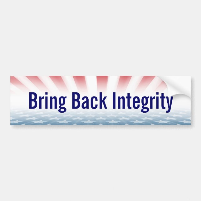 Autocollant De Voiture Bumper Sticker "Ramener L'Intégrité" (Devant)