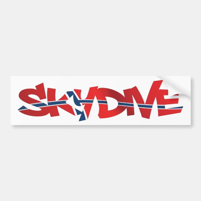 AUTOCOLLANT DE VOITURE BUMPER STICKER SKYDIVE DANEMARK (Devant)