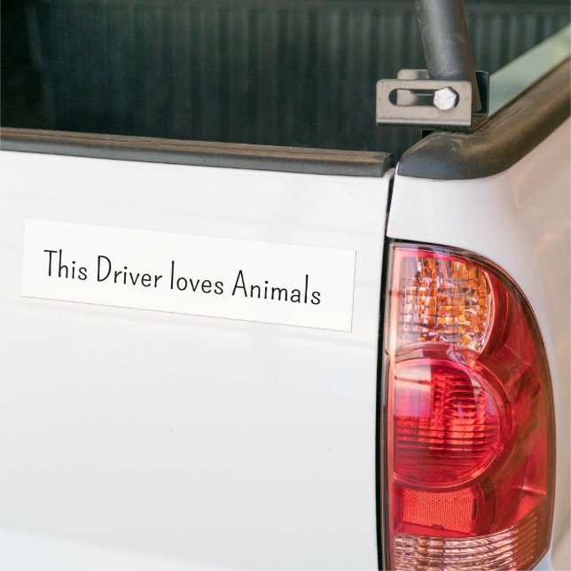 Autocollant De Voiture Bumper Sticker This Driver loves Animals (Sur camion)