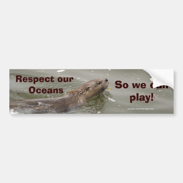 Autocollant De Voiture Bumpersticker anti-pollution Sea Otter (Devant)