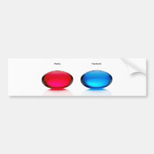 Autocollant De Voiture Bumpersticker bleu et rouge de pilule