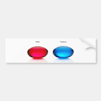 Autocollant De Voiture Bumpersticker bleu et rouge de pilule