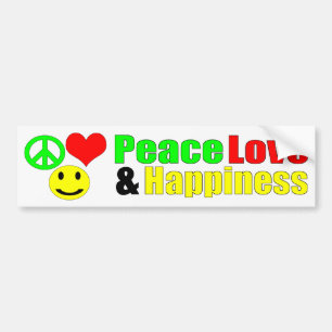 Autocollant De Voiture bumpersticker d'amour et de bonheur de paix