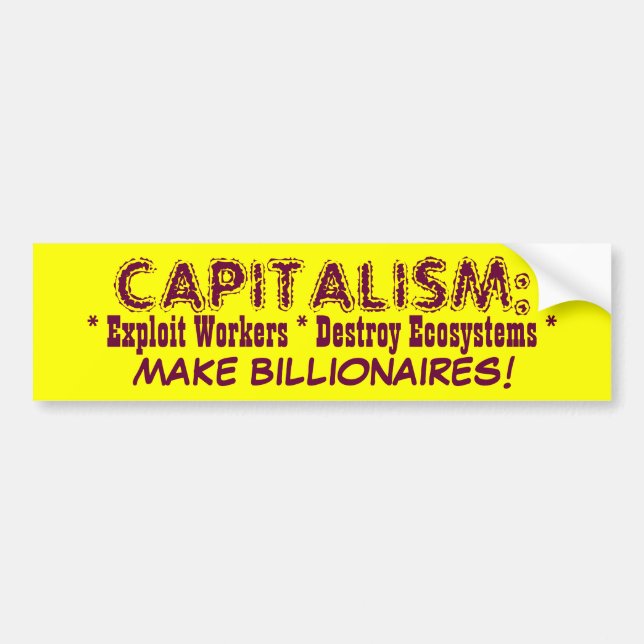 Autocollant De Voiture Bumpersticker de CAPITALISME (Devant)