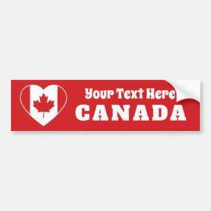 Autocollant De Voiture Bumpersticker de coutume d'amour du Canada