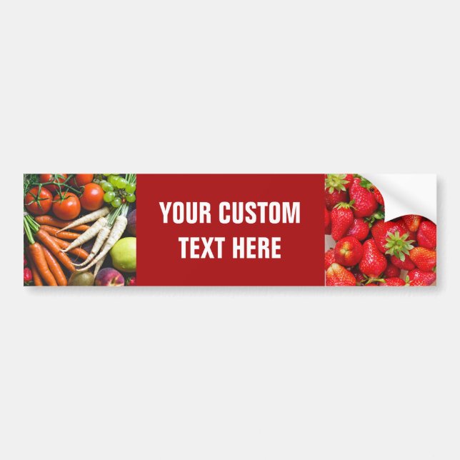 Autocollant De Voiture Bumpersticker Fruits & Légume (ou VOS photos) (Devant)