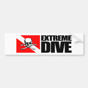 Autocollant De Voiture Bumpersticker pour plongée extrême (crâne)