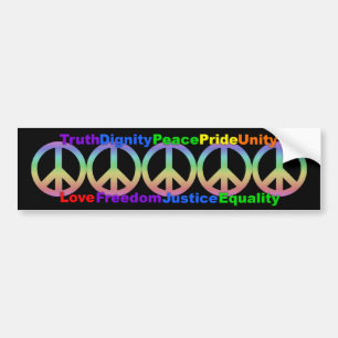 Autocollant De Voiture Bumpersticker Rainbow Values