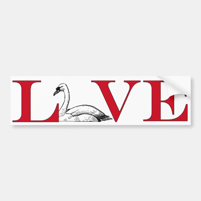 Autocollant De Voiture Bumpersticker Swan Lover (Devant)