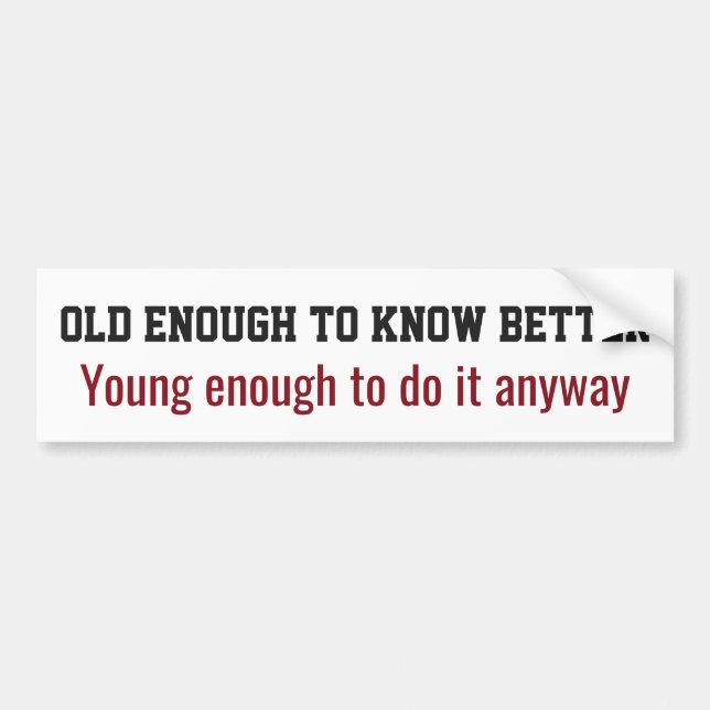 Autocollant De Voiture Bumpersticker "Vieux & Jeunes" (Devant)