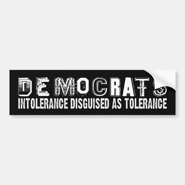 Autocollant De Voiture BW_intolerant_democrats (Devant)
