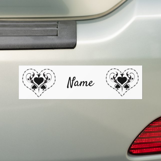 Autocollant De Voiture Câble Barbelé Coeur Black Spades Thunder_Cove (En voiture)