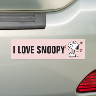 Autocollant De Voiture cacahuètes   Coeurs de snoopy