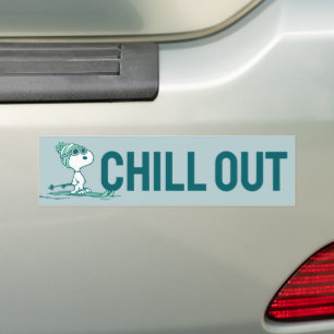 Autocollant De Voiture cacahuètes   Snoopy sur Skis