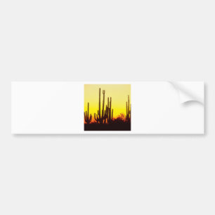 Autocollant De Voiture Cactus de Saguaro de coucher du soleil à