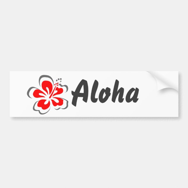 Autocollant De Voiture Cadeaux rouges de thème d'Hawaï de ketmie (Devant)