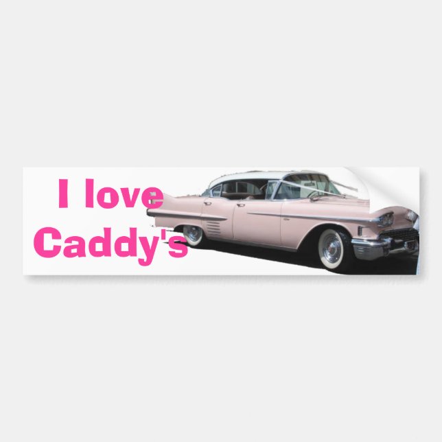 Autocollant De Voiture Cadillac, j'aime le chariot (Devant)