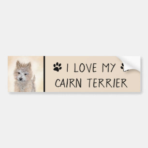 Autocollant De Voiture Cairn Terrier Peinture Chiot - Art Chien original