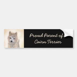 Autocollant De Voiture Cairn Terrier Peinture Chiot - Art Chien original