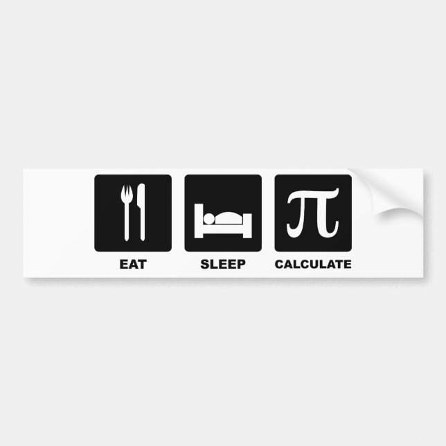 Autocollant De Voiture Calculer le sommeil de l'alimentation (Devant)