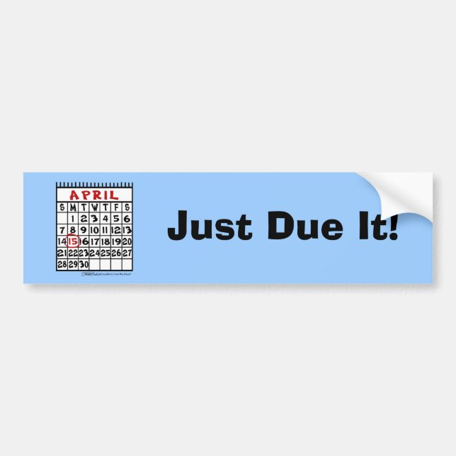 Autocollant De Voiture Calendrier du 15 avril - Humour fiscal (Devant)