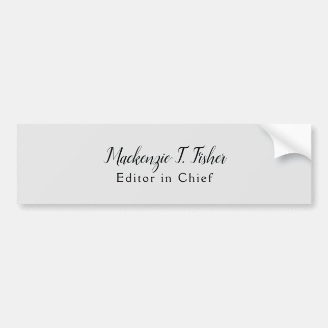 Autocollant De Voiture Calligraphie Classique Élégante Simple Grise (Devant)