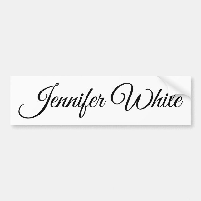 Autocollant De Voiture Calligraphie Elegant noir & blanc Rétro (Devant)