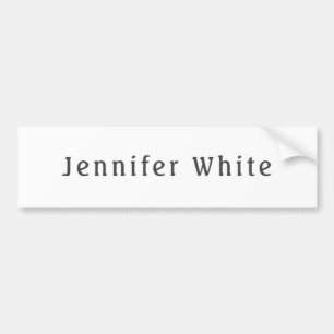 Autocollant De Voiture Calligraphie Elégant Retro Grey Nom blanc