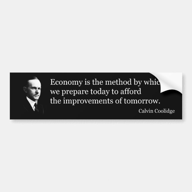 Autocollant De Voiture Calvin Coolidge sur l'économie (Devant)