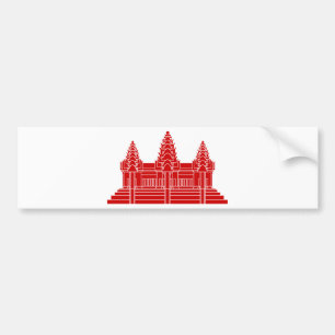 Autocollant De Voiture Cambodgien d'Angkor Vat/drapeau de Khmer
