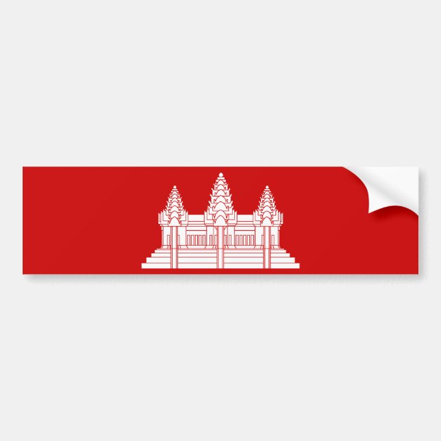 Autocollant De Voiture Cambodgien d'Angkor Vat/drapeau de Khmer (Devant)