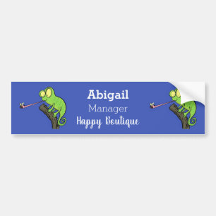 Autocollant De Voiture Cameleon lézard de dessin animé vert mignon drôle