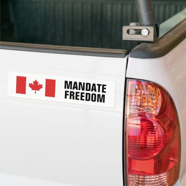 Autocollant De Voiture Canadian Flag with Editable Text Mandat Freedom C (Sur camion)