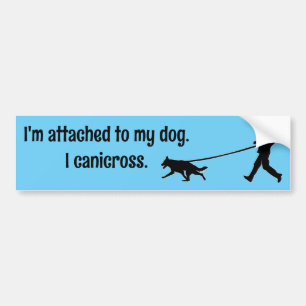 Autocollant De Voiture Canicross - Attaché à Mon Chien GSD