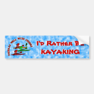 Autocollant De Voiture Canoë de kayak - palettes bien avec d'autres