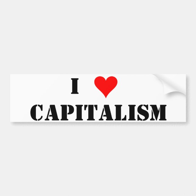 Autocollant De Voiture Capitalisme I (de coeur) (Devant)