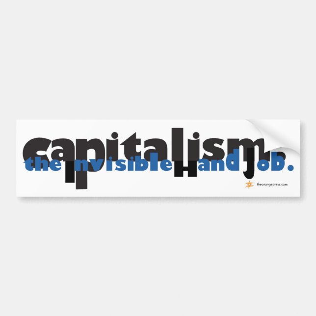 Autocollant De Voiture Capitalisme : Le travail invisible de main (Devant)