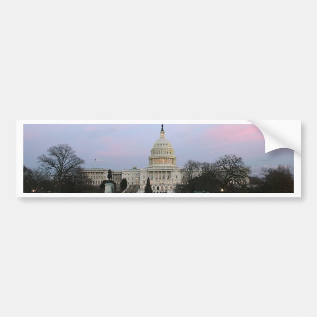 Autocollant De Voiture Capitol des USA au crépuscule d'hiver (Devant)