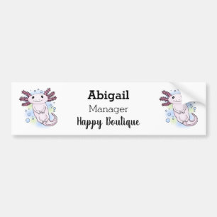 Autocollant De Voiture Caricature axolotl rose adorable