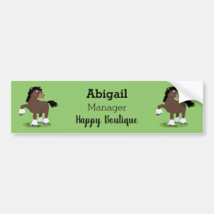 Autocollant De Voiture Caricature de cheval de trait de Cute Clydesdale