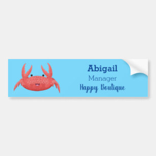 Autocollant De Voiture Caricature de crabe rouge cuite